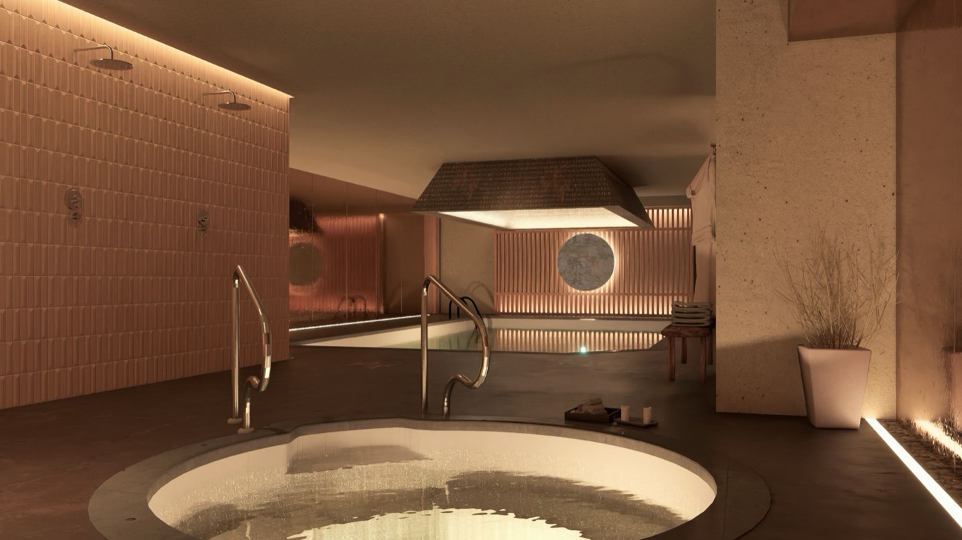 Saint Noire pool hall — thermal circuit render